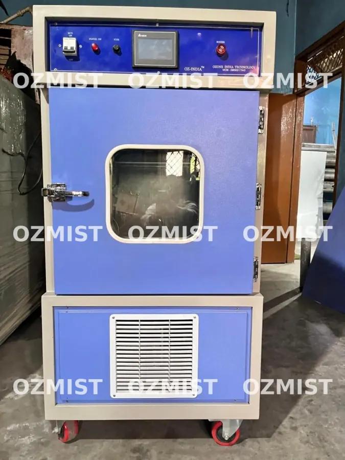 Ozmist humidity chamber with stainless interior, PLC HMI and glass viewport