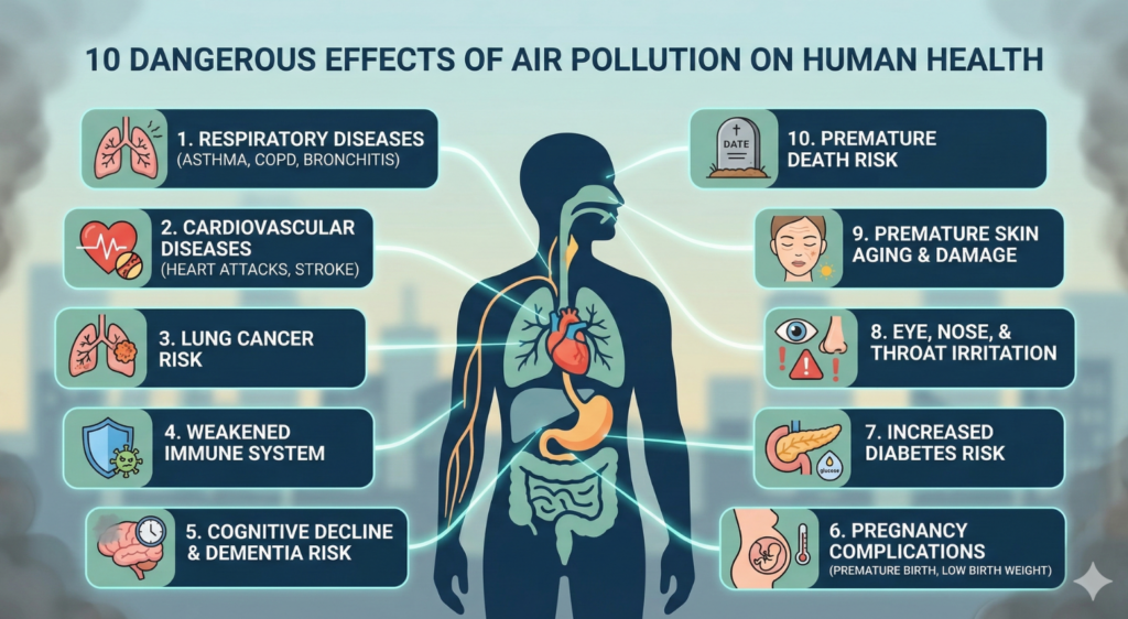 10 Dangerous Effects of Air Pollution on Human Health